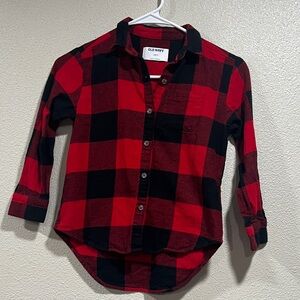 Old Navy Red and Black Buffalo Plaid Button-Down Shirt